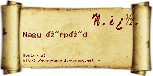 Nagy Árpád névjegykártya